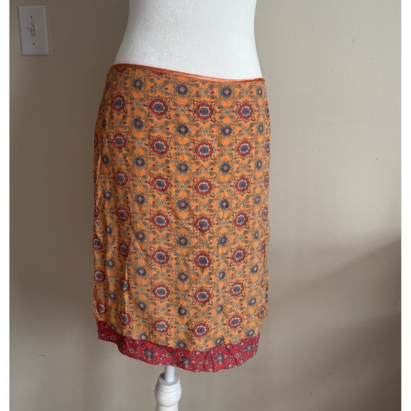 Esprit Dresses & Skirts - Vintage 90s Y2K Esprit Mini Skirt Womens 9/10 Medium Floral Orange Boho Grunge